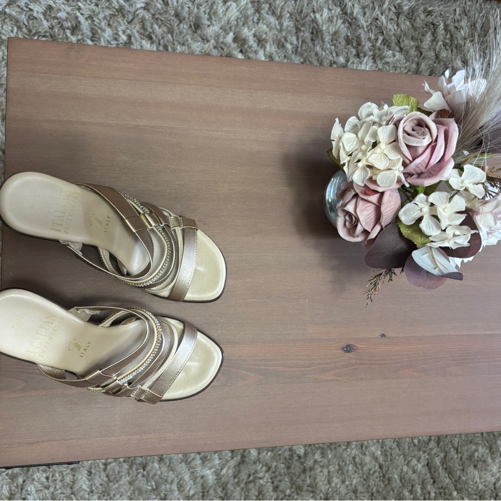 Italian Shoemakers Gold Strappy Sandals